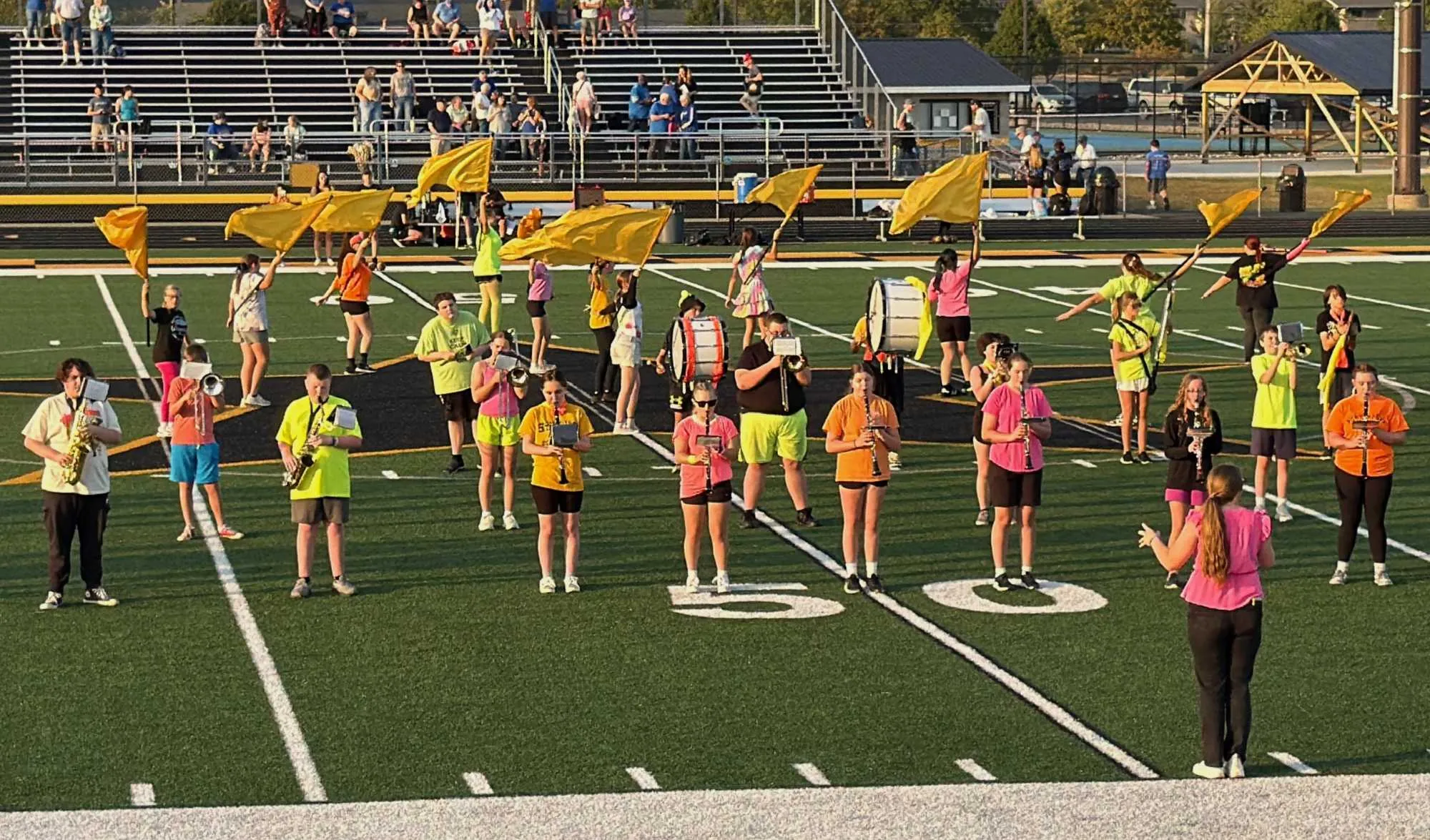 South Adams students gathered with instruments during a music event